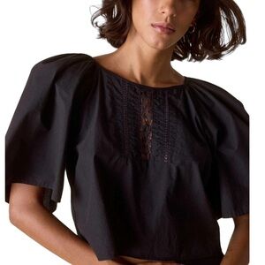 St. Roche Black Cotton Astral Top Cropped US 6